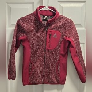 Reebok Maroon Zip-Up Jacket - Kids Size Small (7/8) EUC